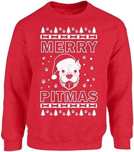 Vizor Merry Pitmas Sweater Feia Christmas Sweater para homens e mulheres Pitbull Lover suéter Presentes de natal para amantes de cães