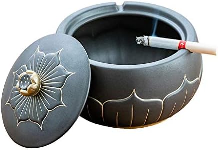 Dypasa Ashtray para cigarros Cerâmica Cinzal de cinzas de estar para mesa de café em casa Estudo decoração de desktop de escritório com cinzas de tampa de 4,92 polegadas Fumante portátil Decorativa de cinzeiro moderno