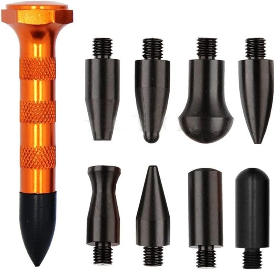 Hiyi Kits de reparo de dentado sem tinta ， Ferramentas de remoção de dentes do corpo do carro ferramentas de knockdown Tools Metal Dent Tap Tap Tap Tap Tools com 9 Dicas de cabeça