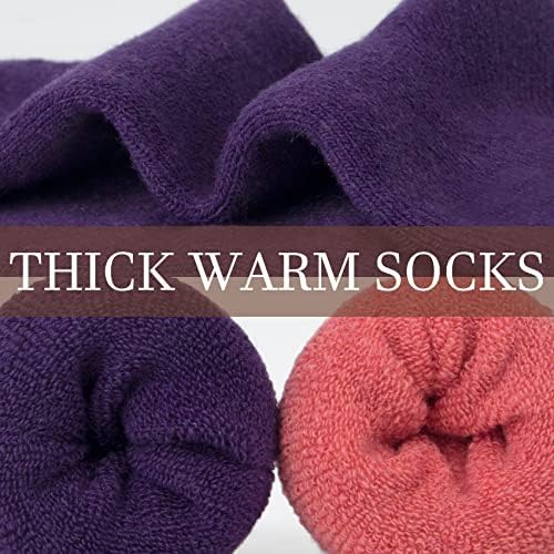 Meias de lã quentes de mulheres grossas, 5 Pack Casual Crew aconchegante meias térmicas de inverno para presentes