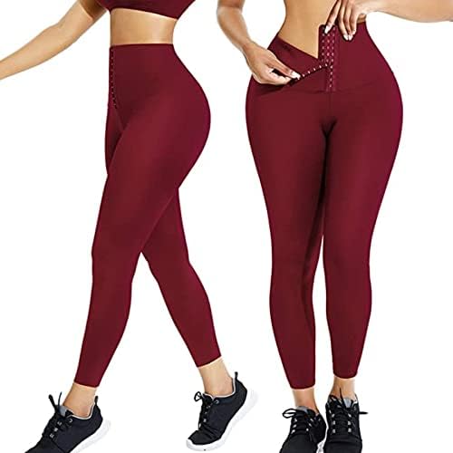 Lookaa Women Women High Caist Yoga Calças de malha de paralisação de paralisação alta Canda elevada Exportar calças