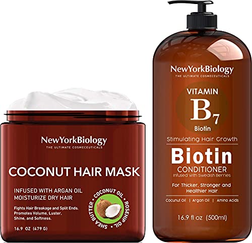 Condicionador de biotina para crescimento do cabelo e cabelo ridículo com máscara de cabelo de coco para crescimento e volume do cabelo