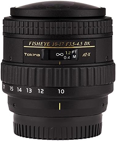 Tokina ATXAF107DXNHN 10-17mm f/3.5-4.5 AF DX NH Fisheye Lens para Nikon, Black