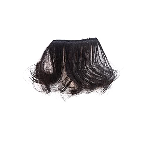 Meierah fofinho franja cacheado de cabelo, 2 peças cabelos sintéticos naturais falsos hairpiece para mulheres clipe na franja falsa ¡