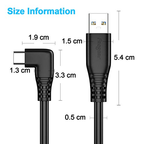 FASGEAR USB 3 CABO TIPO C 16,5 pés de comprimento USB C CABELO DE CABELO DE 5 GBPS transferência de dados de superspeed 3A