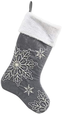 Confortável Hora 11 Snowflake de poliéster meia para decoração de Natal, Red, coleção de férias de inverno