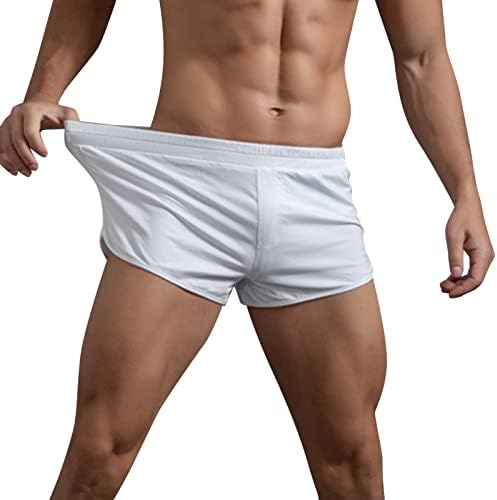 Mens boxer shorts masculinos verão calças de algodão sólida faixa elástica solta boxers esportivos casuais rápidos secos