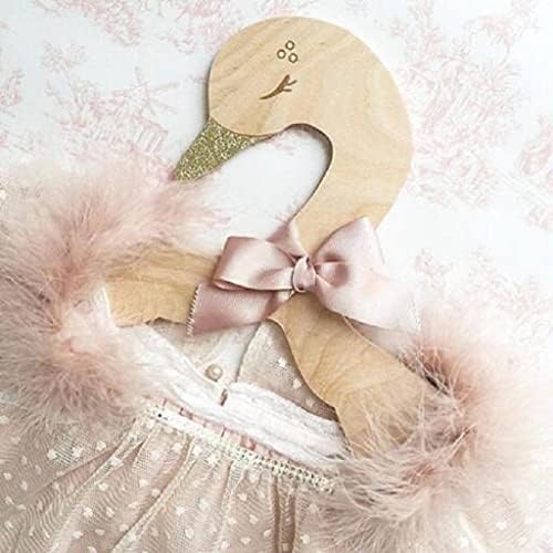 Ｋｌｋｃｍｓ Pacote de 2 cisne casaco de madeira gancho de gancho decoração de berçário