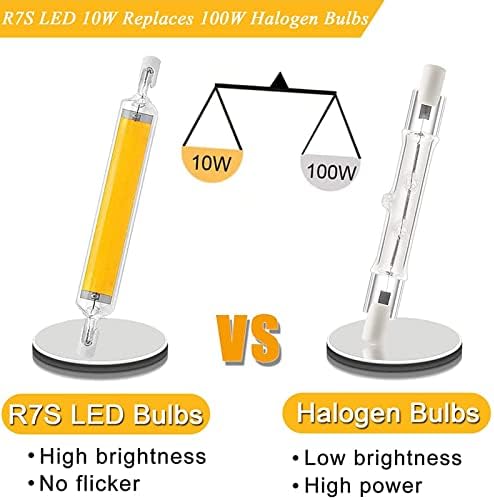 Bulbos de LED R7S 78 mm, 10W Alto brilho R7S Bulbos LED de extremidade dupla, bulbos de halogênio de 100w equivalentes, R7S base