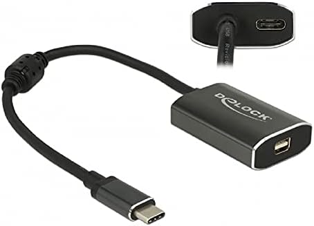 Adaptador Delock USB tipo C Masculino para Mini DisplayPort Feminino 4K 60Hz Função