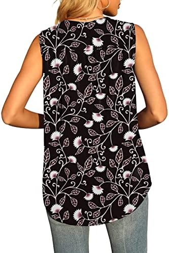 Tops de brunch plissado para meninas adolescentes sem mangas v pescoço spandex gráfico floral longa túnicas esbeltas