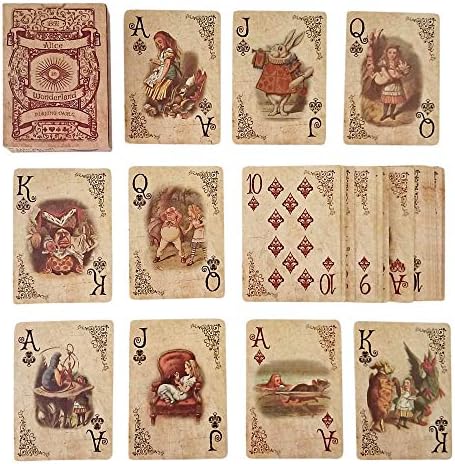 ASVP Shop Alice in Wonderland Playing Cards - o conjunto completo é ideal para festas, adereços, temas e jogos temáticos