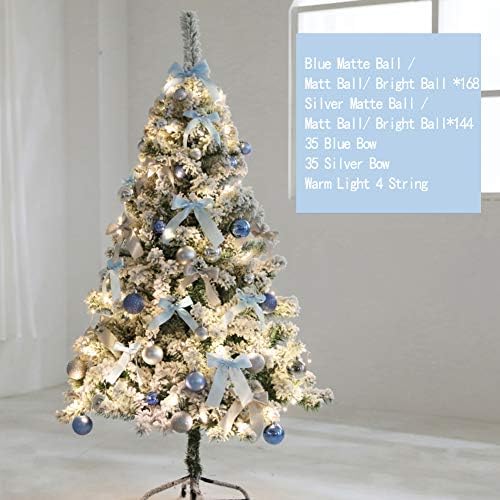 Dulplay Light Artificial Christmas Tree Snow com ornamentos de metal pernas de metal fibra de árvore de fibra óptica clássico