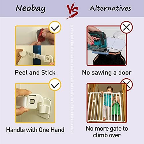Neobay Magnetic Ajusta Ajuste a trava da porta e a tampa da porta. Mantenha o cachorro fora do alimentador de gatos e impede que a porta bate. Instala em segundos, sem necessidade de porta de gato e portão de gato
