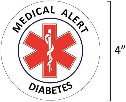 Adesivos de diabetes de alerta médico decalques reflexivos, para cadeiras de rodas, janelas, pára -choques de carros, uso