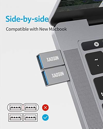 Xaosun [10Gbps] USB C para USB Adaptador, 3,1 USB C a USB Um adaptador, suporta sincronização de dados super rápida e carregamento rápido, ajuste para MacBook Pro, MacBook Air, iPad Pro, Galaxy, Moto, Nintendo Switch