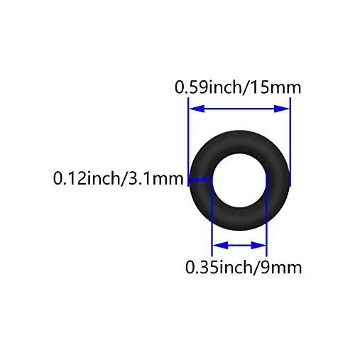 Heyiarbeit 50pcs nitrila borracha o-rings 15mm od 9mm id de 3,1 mm de largura buna-n vedação junta