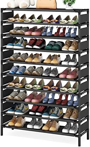 Tribesigns atualizou 10 níveis de sapato, prateleira de sapatos de grande capacidade, organizador alto de calçados para 50 pares,