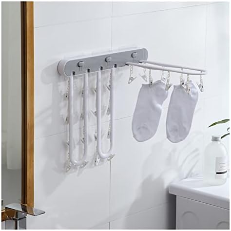 Zlass Clowslible Rack Rack da casa de secagem de prateleiras meias multi-clipes sem punção pendurada na parede pendurada