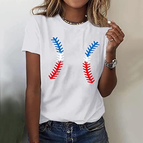 Tops de manga comprida feminino Camiseta de moda de poliéster Camiseta de beisebol Camisa de verão de manga curta para mulheres