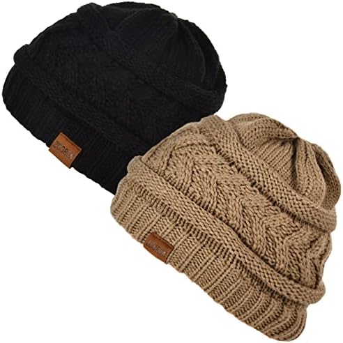 Zooron chapéus de inverno para mulheres chapéus de malha de cabo girados femininos macios