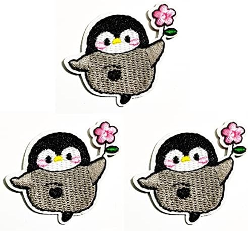 Kleenplus 3pcs. Desenho animado crianças crianças pequenos pinguins remendados de apliques artesanal de roupas artesanais de roupas de fantasia diy