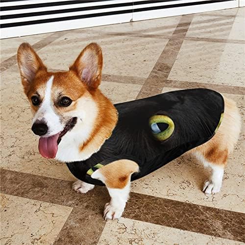 Camisas de cachorro de cachorro de gato preto de olhos amarelos Casa de moletom de gato para cães para cães pequenos e gatos médios m