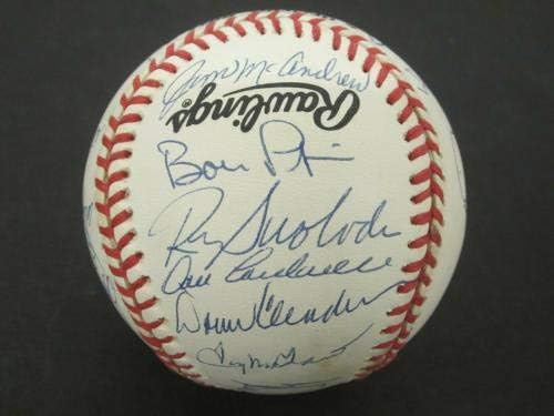 1969 New York Mets Championship Team assinou beisebol 25 Sigs Nolan Ryan JSA LTR - Bolalls autografados