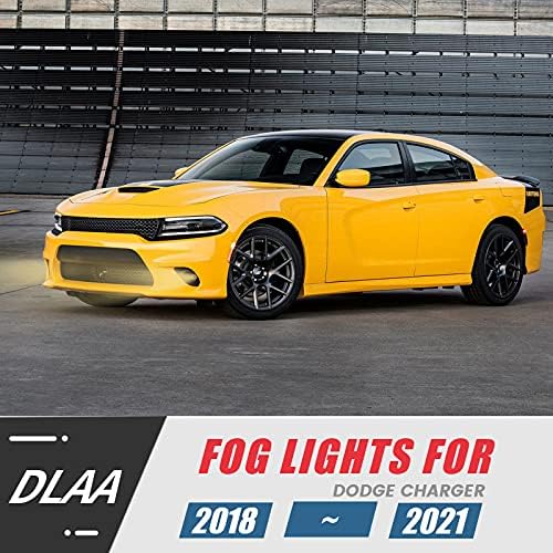 Luzes de nevoeiro DLAA para Dodge Charger 2018 2019 2020 2021 Front Fog Lamps Kit Spot Spot Spot Light com cabos e interruptor, lente transparente - 1 par