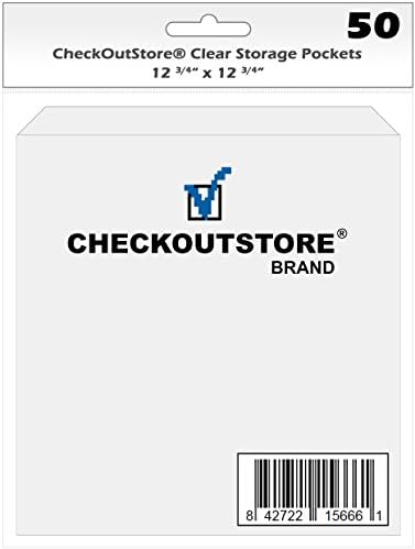 CheckoutStore Clear Storage Pockets para armazenar 12 x 12 papel de cartolina usado para estampagem e scrapbooking de borracha