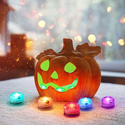 Luzes LED submersíveis Rikiss com luzes de chá de velas sem chamas remotas e impermeáveis, RGB Mini Lights Mini Luzes Operado