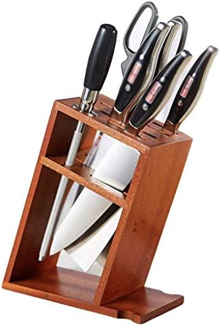 Cujux Bamboo Kitchen Kitcher - Soldador de ferramenta de armazenamento de faca de madeira maciça Rack de faca de cozinha