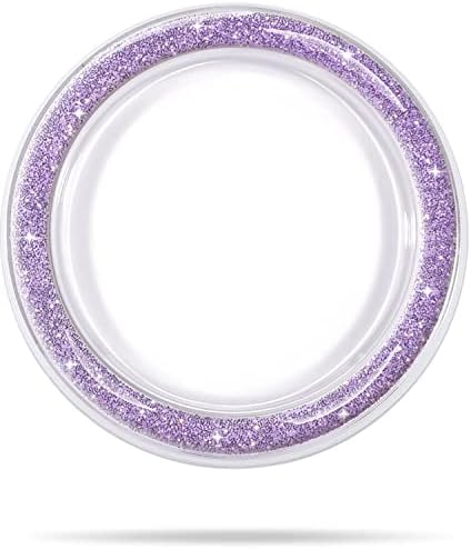 Metisinno Base magnética transparente para garras de telefone PopSocket e estojos para iPhone MagSafe, Glitter Purple