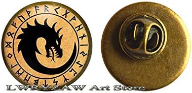 Ocult Pin Rune Broche Dragon Jewelry, Dragão Jewellery Dragon Art Pin Fantasy Art Jewelry, M399