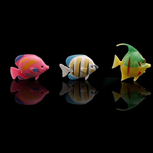 Nuobesty Ocean Decor 10pcs Decoração de peixes Simulação de peixes flutuantes decorações plástico pequeno ornamento artificial vívido para aquário portas de tanques de peixes Playset