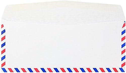 Jam Papel 10 Envelopes de correio aéreo - 4 1/8 x 9 1/2 - branco - 25/pacote