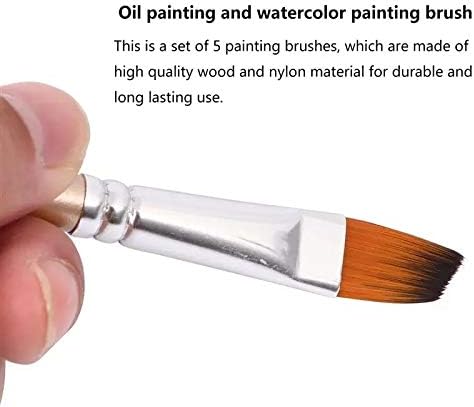 CLGZS 1 Conjunto de 5pcs Ferramenta de pintura de pincel de tinta de tinta de nylon de 5pcs para pintura a aquarela pintando