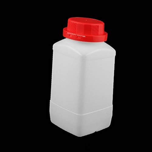 X-Dree 1000ml plástico tampa vermelha quadrado de boca larga amostra química de reagente garrafa de vedação de garrafa (bottiglia di sigillatura del flacone del Campione del Campione Chimico della bocca larga quadrata rossa d
