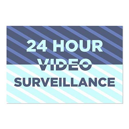CGSignLab | Janela de vigilância por vídeo de 24 horas -Stripes Blue Janela se apega | 18 x12