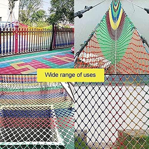 Awsad Children Safety Netting - Redação de decoração colorida, rede de proteção contra varanda líquida da corda de cânhamo, para trilho