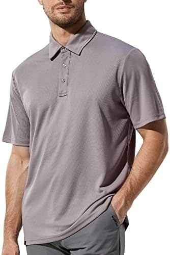 Haimont Polo Camisetas para Men-Dry Fit Fit Sleeve Sleeve Golf S-Shirts Business Work Casual Work Polos, Werebure Wicking