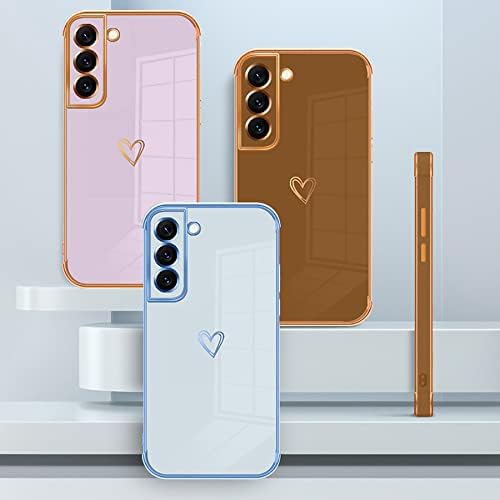 Yuxiasan projetado para a caixa do Samsung Galaxy S22 5G, eletroplicar a caixa de telefone de amor, proteção completa da câmera