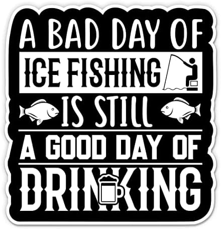 Um dia ruim de peixe de gelo adesivo engraçado - adesivo de laptop de 3 - vinil impermeável para carro, telefone, garrafa