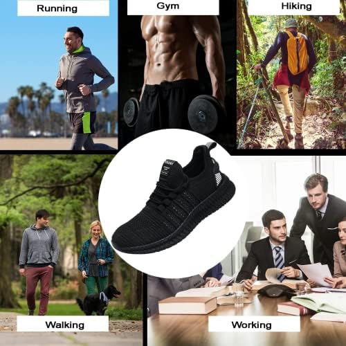 VNANV Mens desliza em sapatos de caminhada Sapatos leves leves não deslizantes de corrida de ginástica confortável tênis de moda atlética confortável para homens