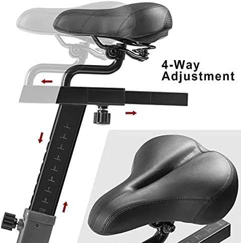 Bicicletas de bicicleta de treino, bicicleta de bicicleta de ciclismo interior, guidão e assento ajustáveis ​​de 4 vias, monitoramento da taxa de pulso de monitor, para suporte para braço e perna e suporte de peso de 300 libras