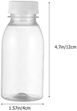 Solustre 30pcs Garrafas de suco com tampas de plástico recipientes de bebidas vazias garrafas de leite garrafas