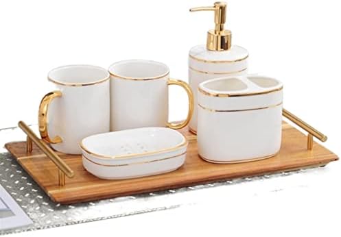 Banheiro de Banheiro de Slynsw, conjunto de cinco peças, escovando os dentes da enxagueira bucal Cup Ceramic Wedding Gift