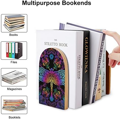 Livros de madeira, Dragonfly Floral Psicodélico Prateleiras de Livros de Livros de Livros de Livros de Madeira para Escola