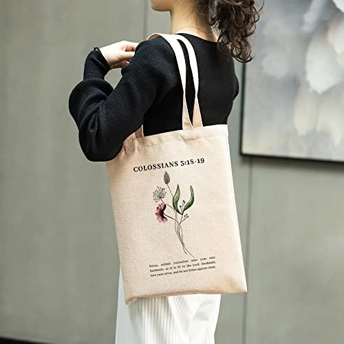 Sacos de bolsas da Bíblia Bolsas de flores Para mulheres Cotton Cotton Bag bolsa estética Presentes cristãos Mulheres