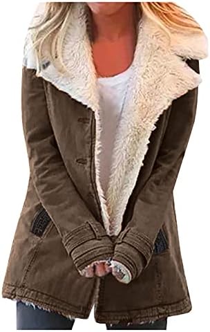 Jackets femininas Lightweight Dressy Feminino sobretudo quente de inverno de lapela de lapela em clima frio